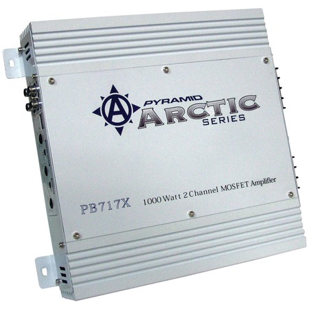 Pyramid Car Audio Arctic Series 2-Channel 1000W Bridgeable Class AB Amplifier PB717X